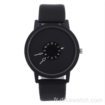AliExpress 2019 vente chaude hommes montres cadran rond de luxe horloge noire classique décontracté mode décontracté horloge à Quartz montres-bracelets